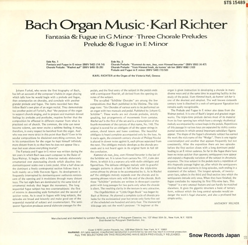 RICHTER, KARL bach; organ music STS15489