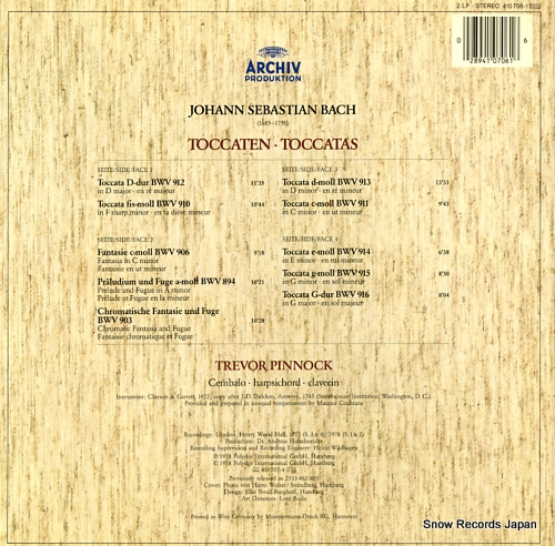PINNOCK, TREVOR bach; toccatas 410706-1