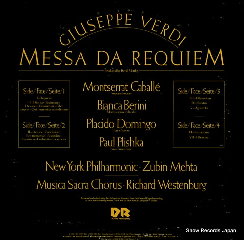 MEHTA, ZUBIN verdi; requiem 50AC1308