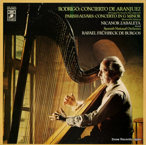 ZABALETA, NICANOR rodrigo; concierto de aranjuez (arranged for harp by the composer) EAC-80024