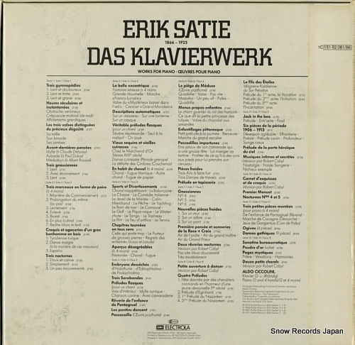 CICCOLINI, ALDO satie; das klavierwerk 1C151-52081/86