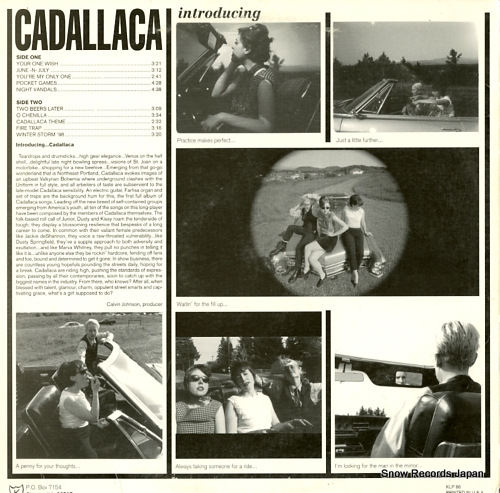 CADALLACA introducing cadallaca KLP86 - back cover