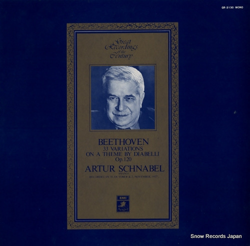 SCHNABEL, ARTUR beethoven; 33 variations on a theme by diabelli op.120 GR-2130