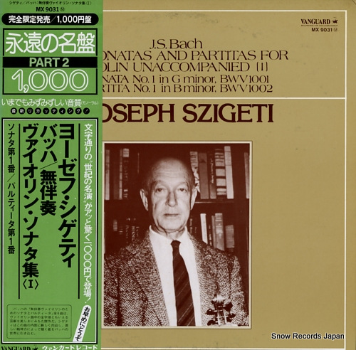 SZIGETI, JOSEPH bach; six sonatas and partitas for violin unaccompanied (1) MX9031M