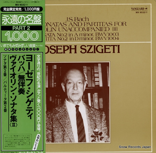 SZIGETI, JOSEPH bach; six sonatas and partitas for violin unaccompanied (2) MX9032M