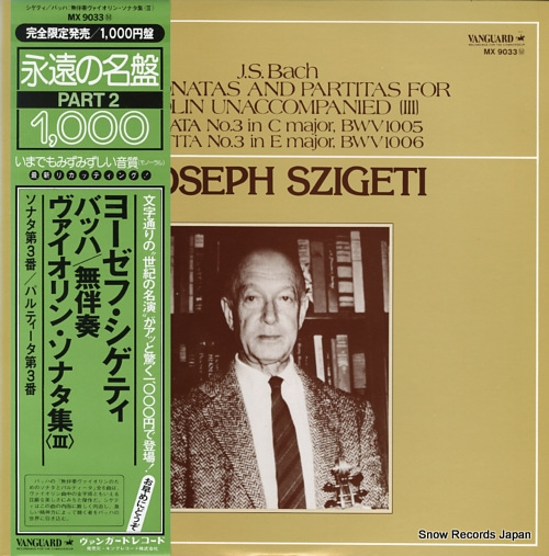 SZIGETI, JOSEPH bach; six sonatas and partitas for violin unaccompanied (3) MX9033M