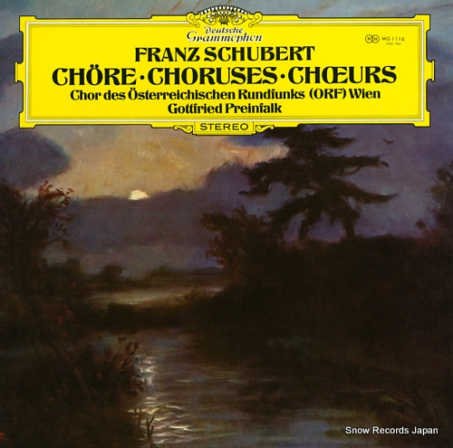 PREINFALK, GOTTFRIED schubert; choruses MG1116