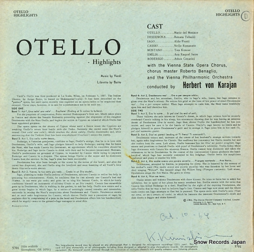 DEL MONACO, MARIO otello highlights 5701