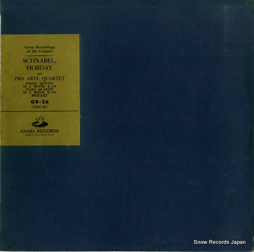 SCHNABEL, ARTUR mozart; string quintet / piano quartet GR-26