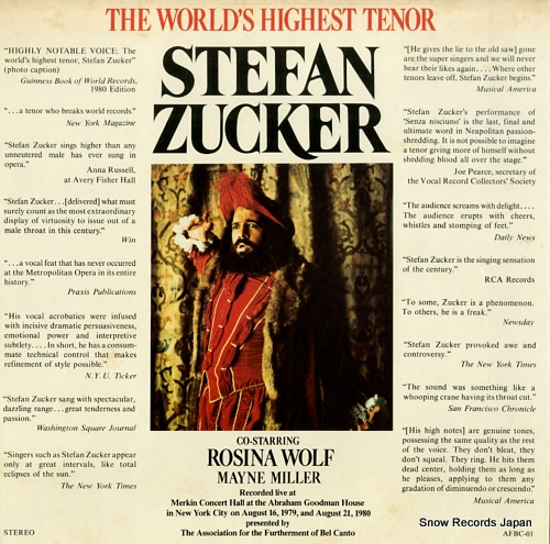 ZUCKER, STEFAN the world's highest tenor AFBC-01