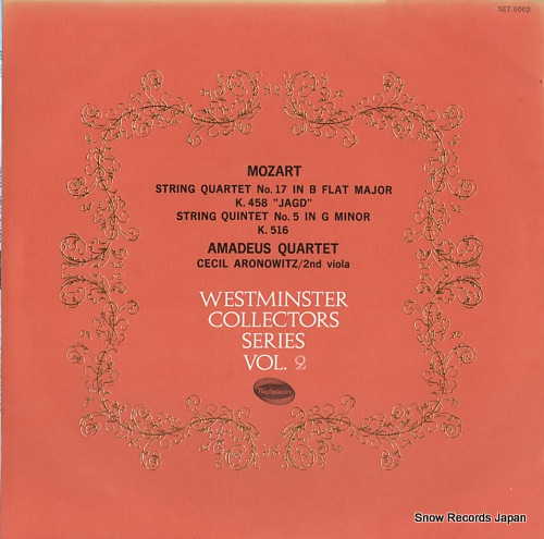 AMADEUS QUARTET mozart; string quartet no.17 in b flat major k.458