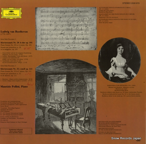 POLLINI, MAURIZIO beethoven; sonaten op.101 & op.111 2530870