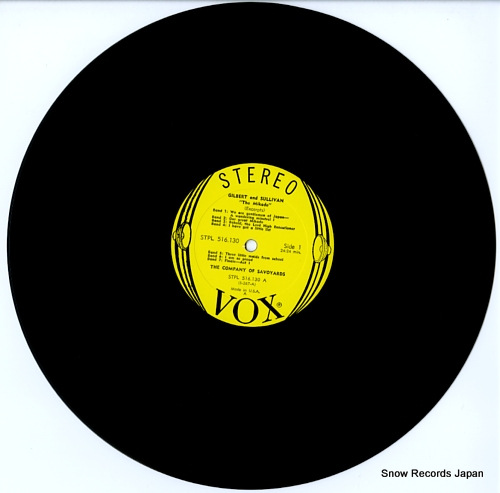 COMPANY OF SAVOYARDS, THE gilbert and sullivan; highlights from mikado STPL516.130 - disc