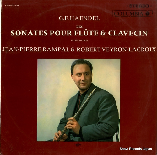 RAMPAL, JEAN-PIERRE, AND ROBERT VEYRON-LACROIX haendel; dix sonates pour flute and clavecin OS-413-4-R