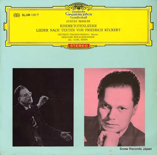 BOHM, KARL mahler; kindertotenlieder / lieder nach texten von friedrich rueckert SLGM-1217