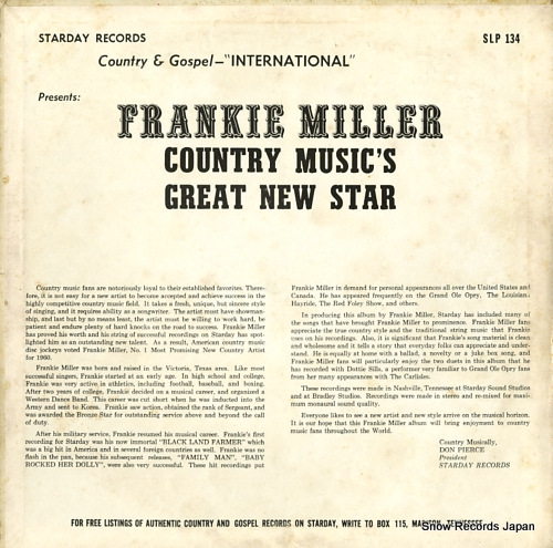 MILLER, FRANKIE country music's great new star SLP134