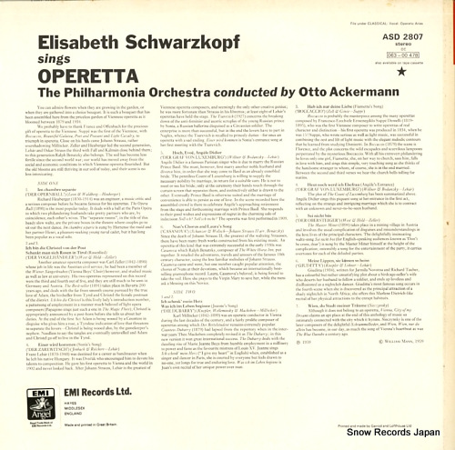 SCHWARZKOPF, ELISABETH operetta ASD2807