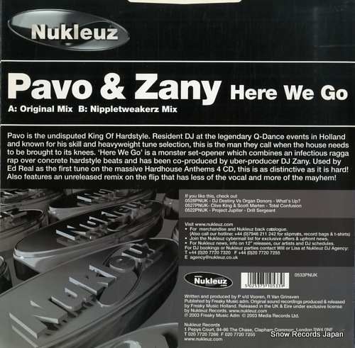 PAVO AND ZANY here we go 0533PNUK - back cover