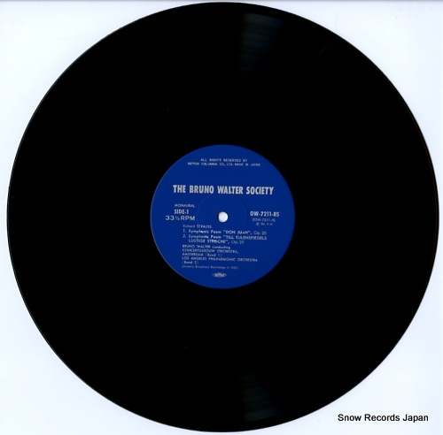 WALTER, BRUNO richard strauss; three symphonic poems & rehearsal OW-7211-BS
