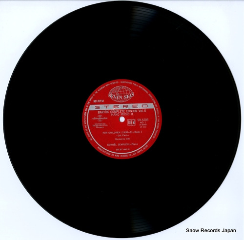 ZEMPLENI, KORNEL, AND GABOR GABOS bartok; complete edition vol.5 SR-5205