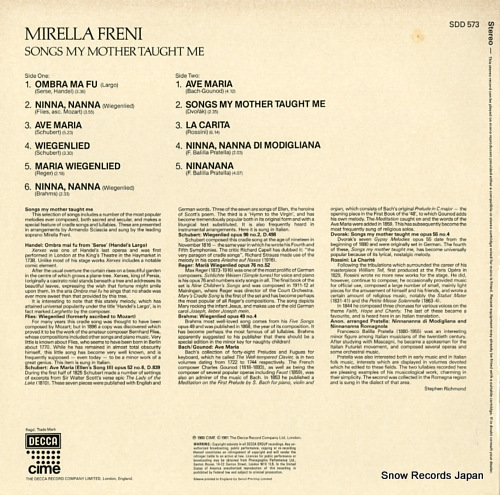 FRENI, MIRELLA songs my mother taught me SDD573