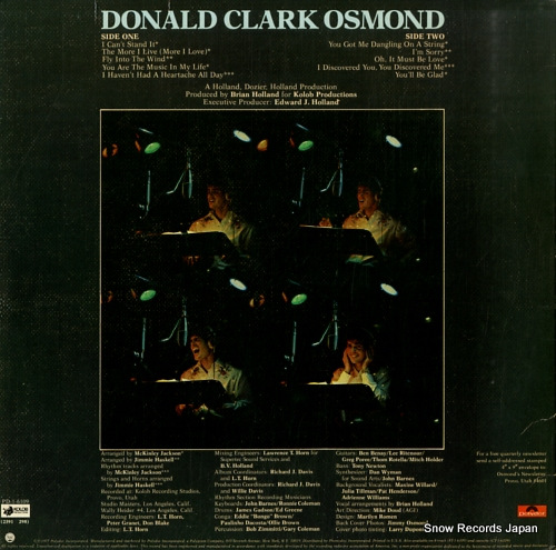 OSMOND, DONNY donald clark osmond PD-1-6109