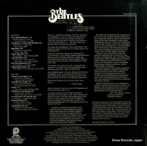 BEATLES, THE 1st live recordings volume two SPC-3662