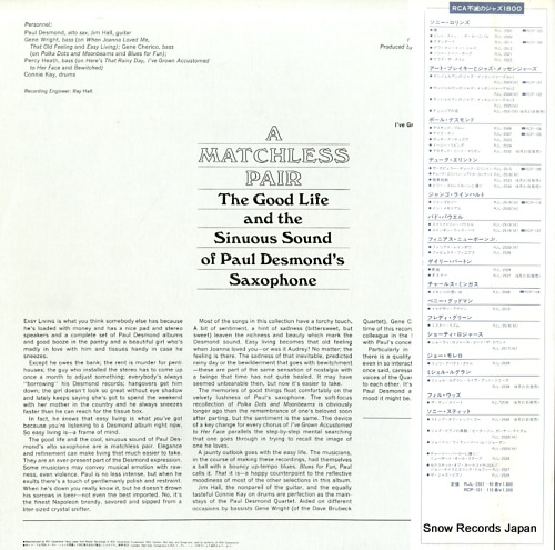 DESMOND, PAUL easy living RJL-2524