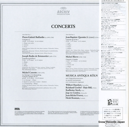MUSICA ANTIQUA KOLN blavet/boismortier/buffardin/corrette/quentin; concertos 28MA0050 - back cover