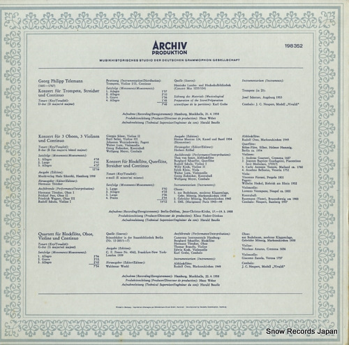 V/A telemann; 3 konzerte / 1 quartett 198352