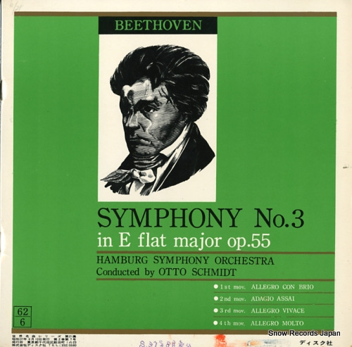 SCHMIDT, OTTO beethoven; symphony no.3 in e flat major 