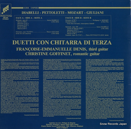 DENIS, FRANCOIS-EMMANUELLE, AND CHRISTINE GOFFINET duetti con chitarra di terza SB-049
