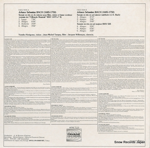 HORIGOME, YUZUKO bach; trio sonatas ADW7113