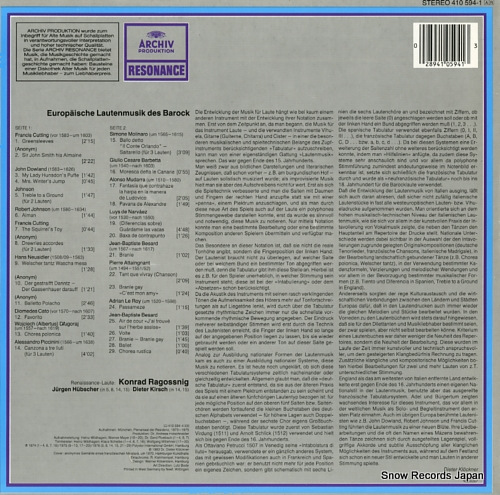 RAGOSSNIG, KONRAD europaische lautenmusik 410594-1