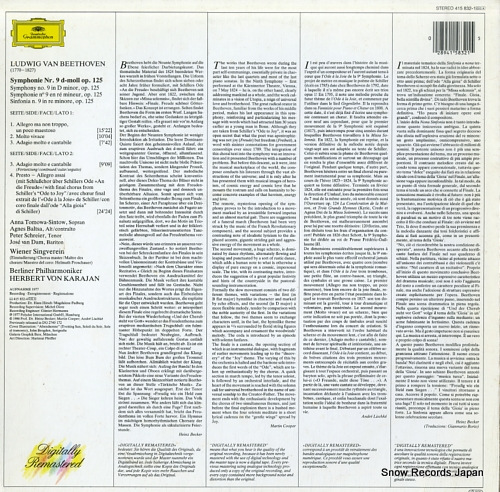 KARAJAN, HERBERT VON beethoven; symphonie nr.9 415832-1