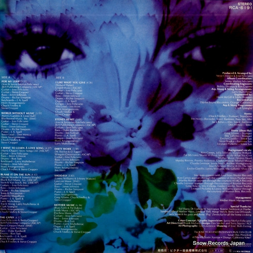 FELICIANO, JOSE for my love...mother music RCA-6191