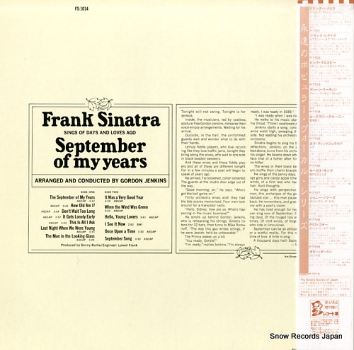 SINATRA, FRANK september of my years P-7702