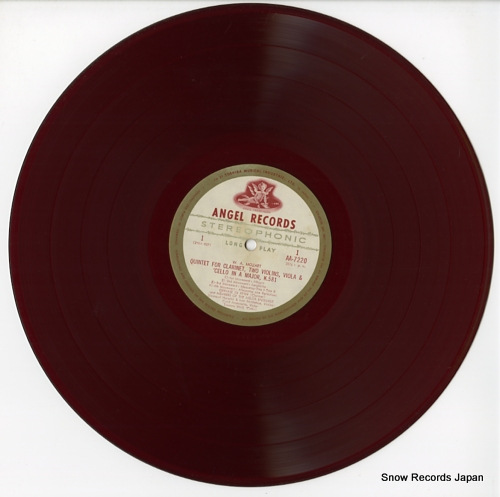 PEYER, GERVASE DE mozart; quintet for clarinet two violins, viola & 'cello in a major, k.581 AA7220