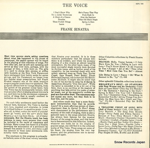 SINATRA, FRANK the voice SOPJ108