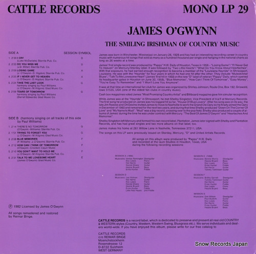 O'GWYNN, JAMES star of the louisiana hayride volume 1 LP29