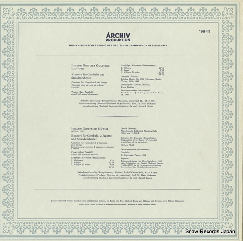WENZINGER, AUGUST / CHRISTOPH STEPP goldberg/muthel; 2cembalokonzerte 198411