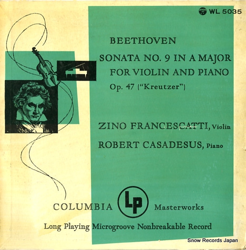 FRANCESCATTI, ZINO / ROBERT CASADESUS beethoven; sonata no.9 in a major for violin and piano op.47 