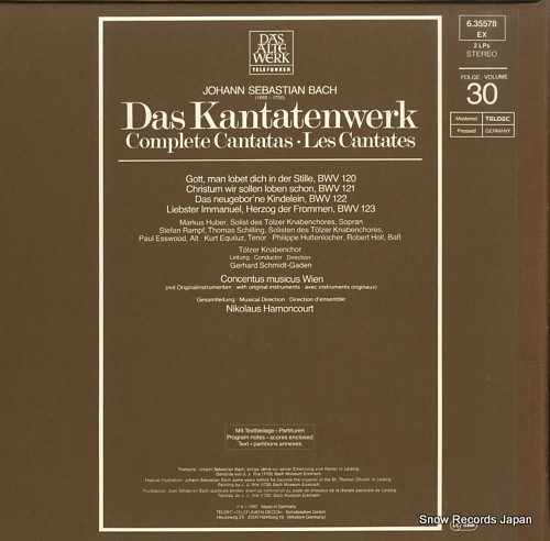 HARNONCOURT, NIKOLAUS bach; complete cantatas vol.30 6.35578