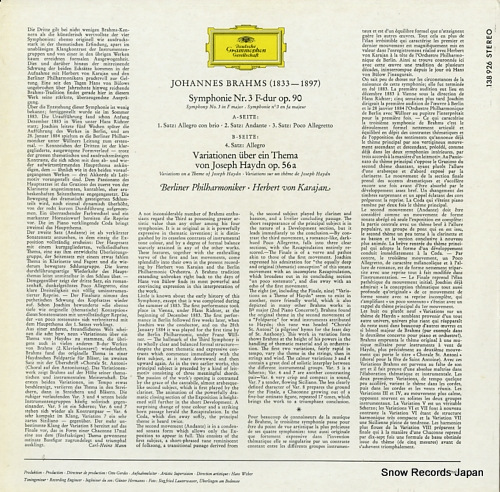 KARAJAN, HERBERT VON brahms; symphonie nr.3, haydn 138926