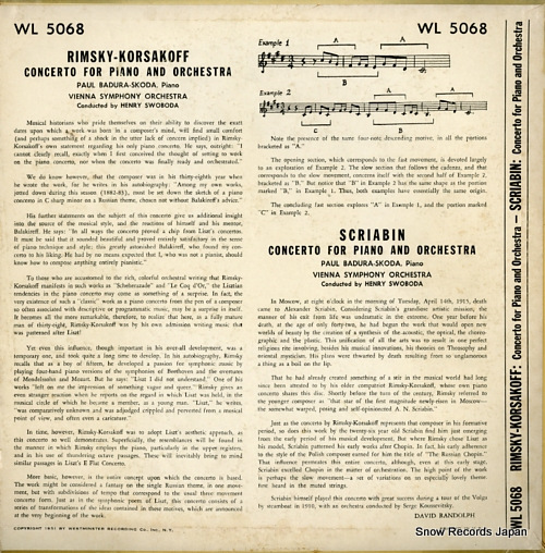 BADURA-SKODA, PAUL rimsky-korsakov; concerto for piano and orchestra WL5068