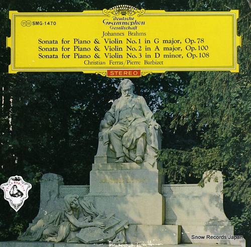 FERRAS, CHRISTIAN brahms; sonata for piano & violin no.1, no.2, no.3 SMG-1470