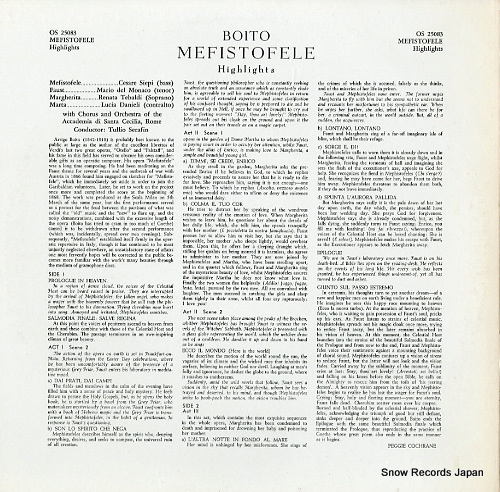 SERAFIN, TULLIO boito; mefistofele highlights OS25083