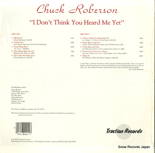 ROBERSON, CHUCK i don't think you heard me yet T-0001
