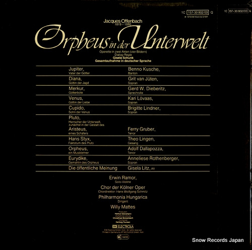 MATTES, WILLY offenbach; orpheus in der unterwels 1C157-30802/03Q