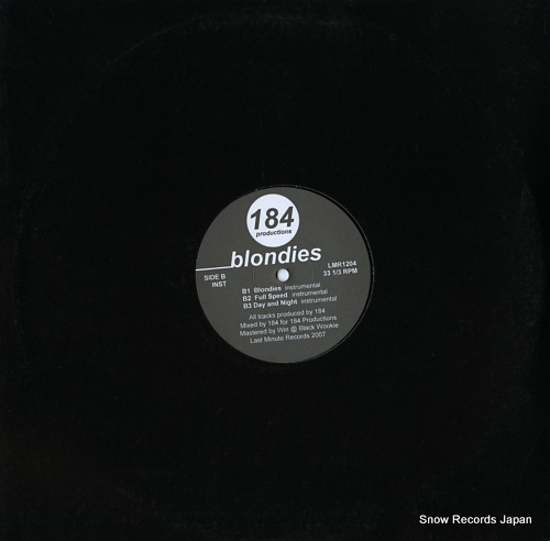 184 PRODUCTIONS blondies ep LMR1204 - back cover